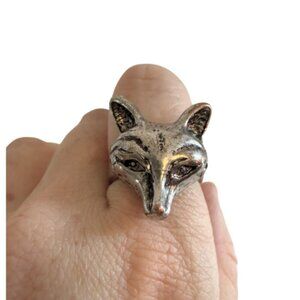 Vintage Silver Fox Ring Size 6